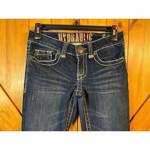 Hydraulic Jeans Bailey Slim Boot Dark Wash Denim 1/2 Short (4901) - Picture 3 of 8